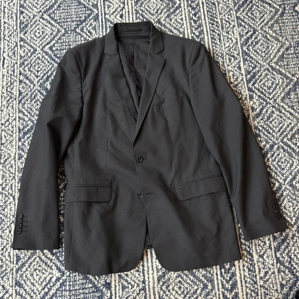 Zara Man Basic Black Blazer Suit Jacket Mens Size 44 EU 54
